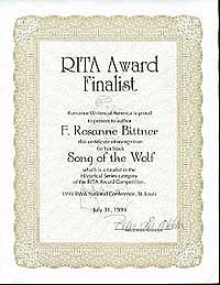 RITA Award Certificate